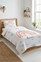 Rainbow Cloud Heart Patterned Children's Pique Set - Cute Fairytale Nordic Powder Quilted Bedspread - 7
