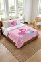 Mermaid Wave Tale Children's Pique Set - Fairy-Inspired Modern Pink Blue Quilted Bedspread - 2