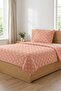 Floral Powder Salmon Young Pike Set-Romantic Floral Modern Peach Ecru Decorative Bedspread - 4