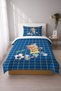 Football Player Teddy Bear Plaid Baby Pique Set - Cute Sports Themed Modern Cobalt Blue Yellow Quilted Bedspread - 5