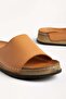 Genuine Leather Orthopedic Women's Slippers Tan Thick Single-Strap Sole Covering - 2