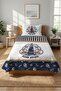 Lighthouse Anchor Marine Baby Pique Set-Nautik Adventure Scandinavian Navy Blue Decorative Bedspread - 3