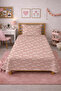 Duck Patterned Powder Baby Pique Set - Cute Farm Nordic Salmon Ecru Decorative Bedspread - 4