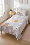 Cloud Themed Children's Pique Set with Cute Animal Figures - Nordic Tale Powder Gray Bedspread - 5