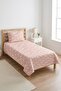 Duck Patterned Powder Baby Pique Set - Cute Farm Nordic Salmon Ecru Decorative Bedspread - 2