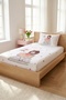 Heart and Book Reader Girl Patterned Children's Pique Set - Fairy Tale Nordic Powder Quilted Bedspread - 3