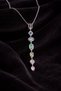 Brass Colored Zircon Stone Model Silver Color 7 Element Women's Y Necklace - 3