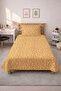 طقم سرير مبطن بنقشة زهور الخردل الشبابية - غطاء سرير مبطن عصري رومانسي بنكهة القرفة والنعناع