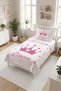 Starry Princess Themed Teen Pique Set - Fairytale Girl's Nordic Pink Quilted Bedspread - 3