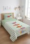 Fish Pattern Striped Mint Teen Pike Set-Colorful Sailor Scandinavian Green Decorative Bedspread - 6