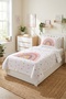 Rainbow Floral Patterned Teen Pique Set - Fairy Tale Themed Nordic Powder Ecru Quilted Bedspread - 4