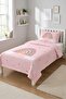 Rainbow Heart Pink Single Pique Set-Fairy Tale Theme Nordic Powder Yellow Quilted Bedspread - 4