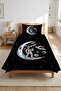 Astronaut Space Moon Star Teenager Pique Set-Galactic Universe Modern Black Blue Decorative Bedspread - 5