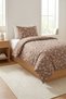 Daisy Floral Cinnamon Baby Pique Set - Romantic Country Children's Nordic Mink Powder Bedspread - 3