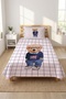 Cute Teddy Bear Checkered Single Pique Set - Cute Animal Themed Navy Blue Quilted Bedspread - 4