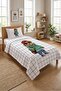 Plaid Cute Teddy Bear Figured Baby Pique Set-Street Style Modern White Green Quilted Bedspread - 5