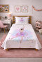 Ballerina Star Pastel Children's Single Pique Set-Princess Modern Pink Lilac Decorative Bedspread