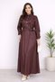 Women's Belted Ruffle Detailed Denim Dress Sb0015
