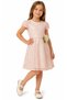 Girl's Floral Detailed Lined Midi Length Powder Color Dress - 3