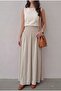 Women's High Waist Crinkled Skirt with Elastic Waistband - 2