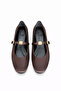 Libon Women's Buckle Detailed Satin Ballerinas Brown - 2