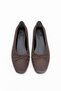 Galo Women's Bow Detail Satin Ballerina Brown - 2