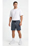 Men's Smoked Color Shorts with Zipper Pocket Detail, Back Pleats, Breathable Patterned Fabric - 2