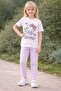 100% Cotton Quality Printed Short Sleeve T-Shirt & Long Leggings Two-Piece Girls' Summer Set