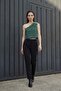 بلوزة MY FASHION ذات ياقة غير متماثلة وتصميم انسيابي - 5