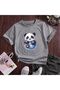 Panda Torn Pocket Printed 100% Cotton Crew Neck Kids Unisex T-Shirt 5 6 -7 8-9 10 -11 12 Years Old