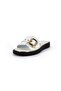 D26Yt-6055 White Genuine Leather Women's Trendy Slippers