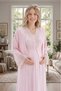 New Season Pink Lace Summer Special Design 100% Cotton Full Length Maternity Maternity Dressing Gown Nightgown Set - 5