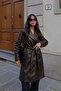 New Season Women's Oversized Leather Trench Coat - 2
