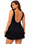 Plus Size Dress Swimsuit Black with Inner Shorts 54-60 Gathering Women's Swimsuit - 3