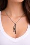 Kanas Rifle Figured Silver Color Steel Chain Necklace 60 cm Unisex - 2