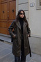 New Season Women's Oversized Leather Trench Coat - 3