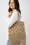 Women's Camel Macrame Tassel Shoulder Bag |   Bohemian Beach and Summer Bag - 3
