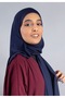 Chiffon Hijab with Separate Hat - Navy Blue