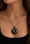 Silver Color Chain Necklace with Girl Figure with Pearl Earring Unisex 60 cm
