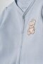 Teddy Bear Embroidered, Booties, Baby Boy Romper and Beanie Set - 3