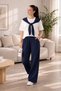Women's Premium Modal Fabric T-Shirt and Trousers Set with Sewn Piece Tie Detail - 2