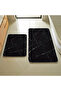 Black Marble Pattern 2-Piece Mat Set M93