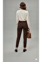 Brown High Waist Ultra Stretchy Lycra Carrot Pants - 5
