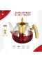 Glass Teapot 1000ml with Infuser, Heat Resistant Borosilicate Tea Kettle Golden Handle Lid - 4