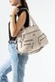 Washable Leather Multi-Compartment, Shoulder and Arm Bag Beige Model: (571-14-18F)