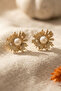 Women's Gold Sparkling Pearl Model Vintage Earrings - 4