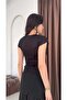 Women's V-Neck Short Sleeve Lace Cashmere Blouse - 3