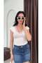 Women's V-Neck Short Sleeve Lace Cashmere Blouse - 3
