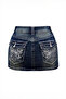 Blue Butterfly Embroidered Y2K Denim Skirt