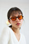 Women's Black Framed Orange Lens Sunglasses - 2
